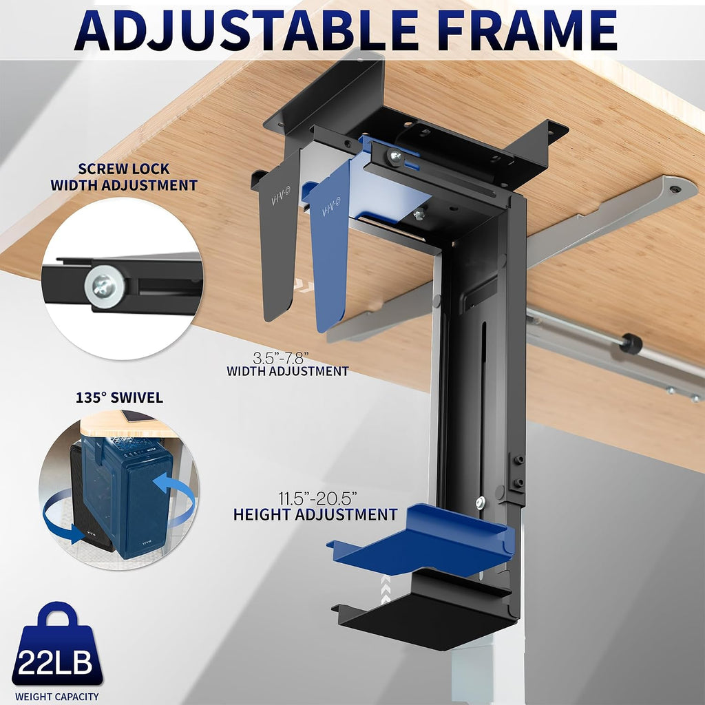 VIVO Black Under Desk and Wall Office PC Mount, MOUNT-PC01-SB - Image 4