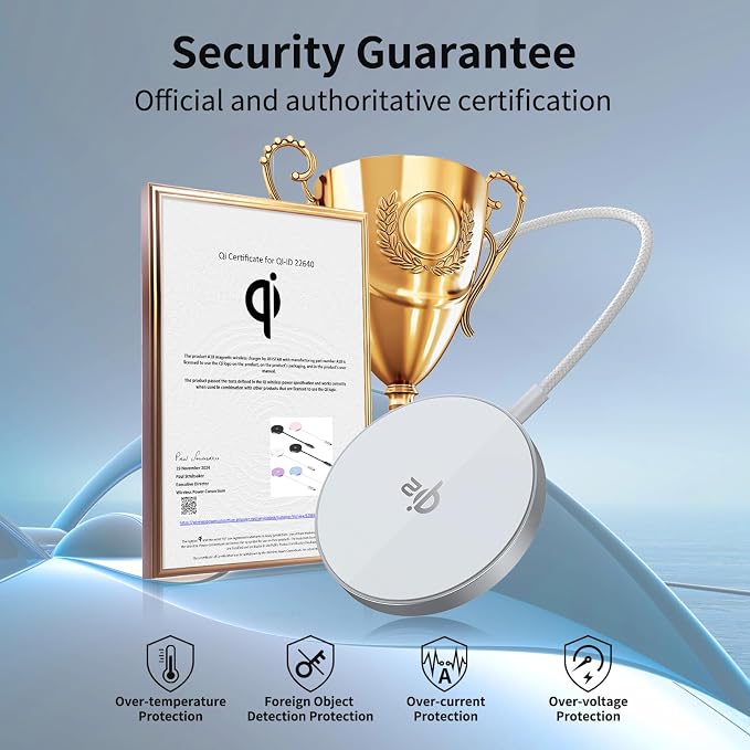 Qi2 Wireless Charger -Magnetic Wireless Fast Charging Pad for iPhone 12-17 - Image 2