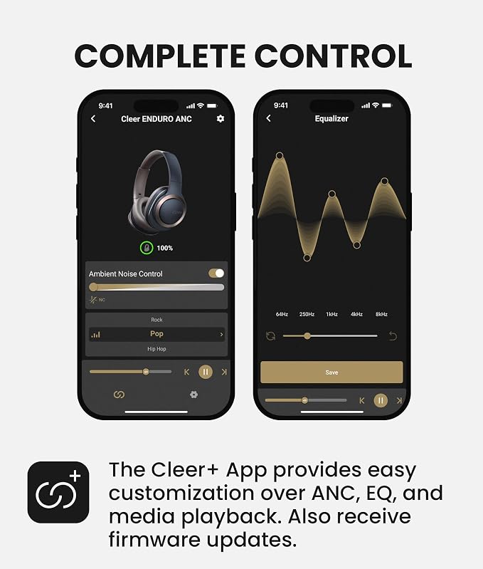 Cleer Audio Enduro ANC Noise Canceling Headphones, Light Grey | Bluetooth Multipoint Connection, Over-the-Ear Design with Mic, Crystal Clear Hands-Free Calling, 60 Hours of Battery Life - Image 7