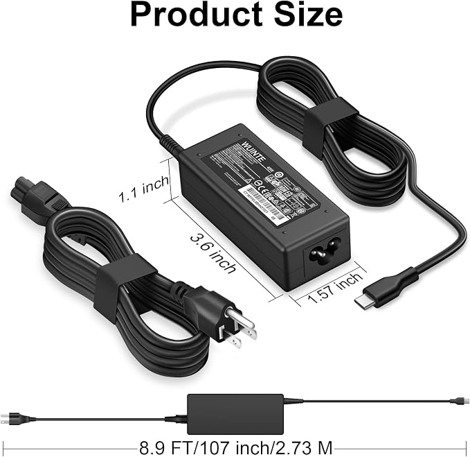 USB C Laptop Charger Compatible with HP Dell Lenovo Asus Acer Samsung Google Chromebook Type C Power Cord - Image 7