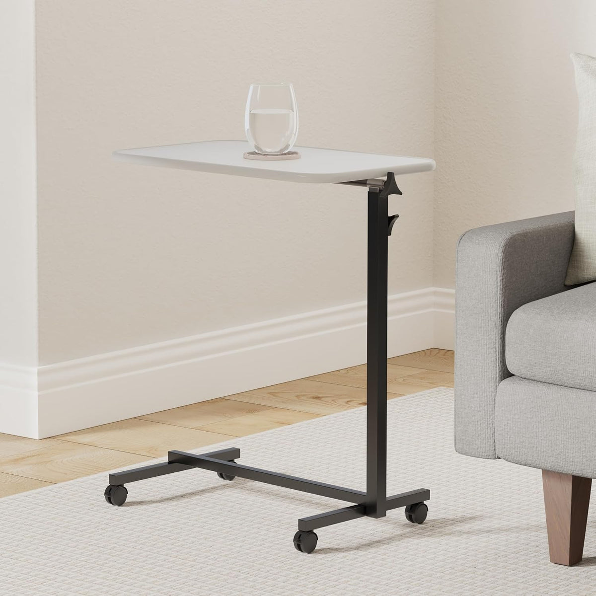 Vive Overbed Hospital Bed Table for Home Use - Adjustable Swivel Wheels - Image 2