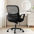 Sweetcrispy Home Office Managerial Executive Chair with Ergonomic Design | Mid-Back Mesh 360° Swivel, Comfortable Lumbar Support, Comfy Arms for Bedroom,Study,Student, Black by Sweetcrispy