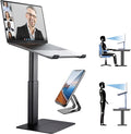 Laptop Stand for Desk, Ergonomic Sitting and Standing Laptop Riser for Notebook MacBook 11-17 Inches，DJ Laptop Stand Adjustable Height from 7-15 Inches Aluminum(Black) by DEEDRR