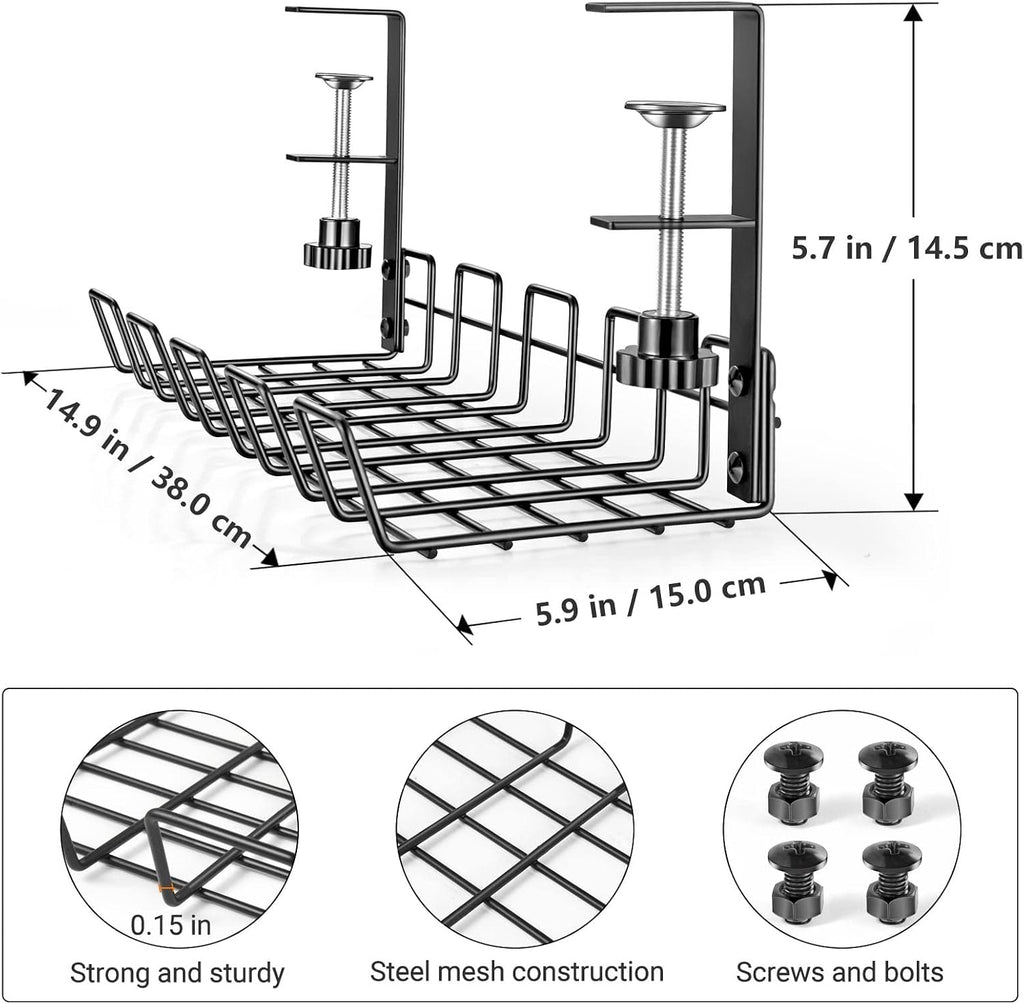 Under Desk Cable Management Tray L 14.9'' W 5.9'' - Image 2