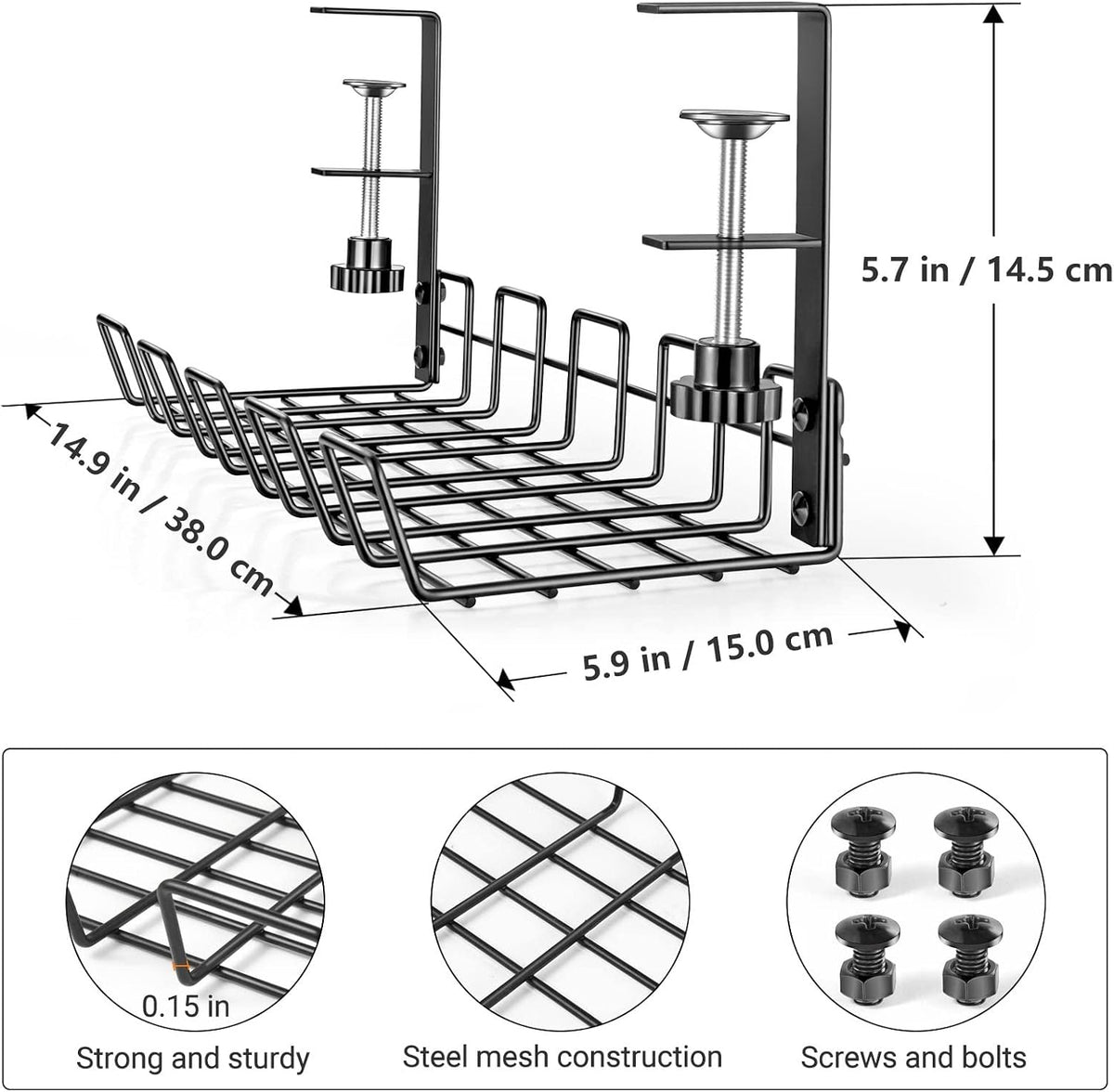 Under Desk Cable Management Tray L 14.9'' W 5.9'' - Image 2