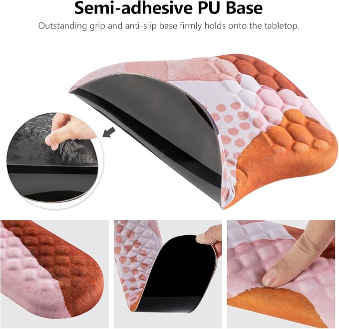Ergonomic Mouse Pad & Keyboard Wrist Rest Set, Memory Foam | Memory Foam Wrist Cushion, Non-Slip PU Base, Massage Design, Relieves Wrist Pressure for Work, Gaming & Office Use,Boho - Image 4