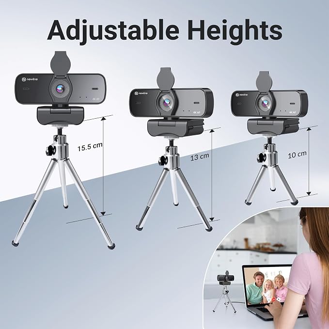 4K Webcam for PC with Fast Autofocus and Sony Sensor, Dual Noise-Reduction Microphones, Auto Light Correction, 4K 30FPS UHD, 77° FOV USB Webcam with Tripod for Zoom, Teams, Mac and Streaming - Image 7