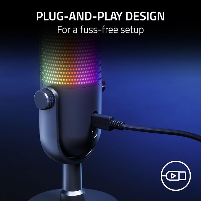Razer Seiren V3 Chroma 32‐Bit DSP, USB-C Microphone for PC & Mac, Pink | AI Audio Processing, Noise Isolation, Tap-to-Mute, Supercardioid Condenser Mic, Chroma RGB, Discord, OBS Studio, Streamlabs - Image 7