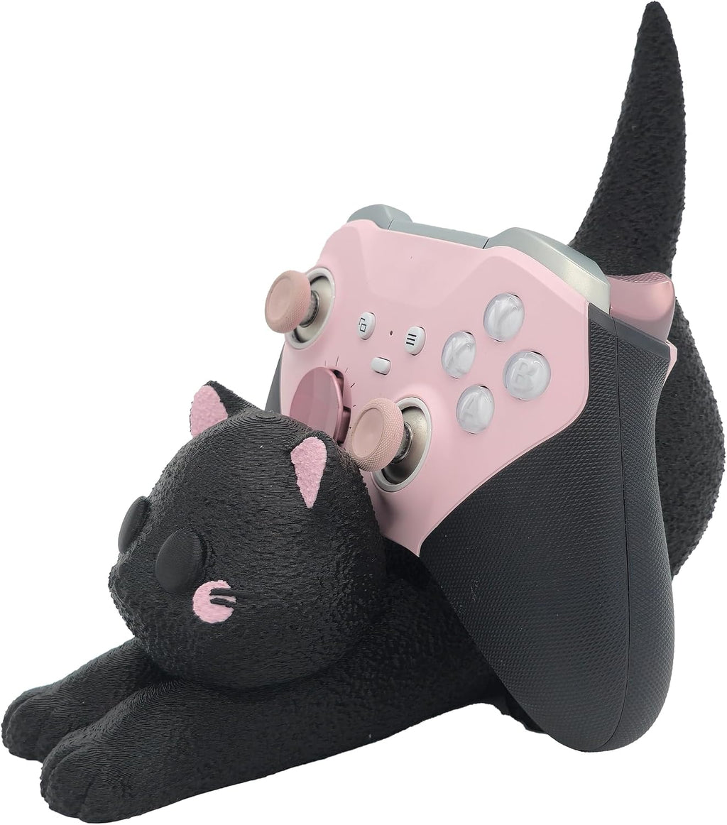 Cat Gaming Controller Holder Stand Compatible with PS4/PS5/Xbox/Switch Pro/iPhone/Android | Controller Stand Perfect for Gamer Gifts (Black) by Generic