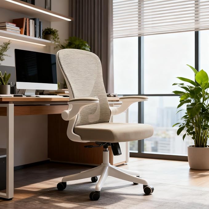 Ergonomic Office Desk Chair High Back Mesh Computer Chair | 360° Swivel Adjustable Lumbar Support & Flip-Up Armrests capacity 300 lbs capacity - Image 9