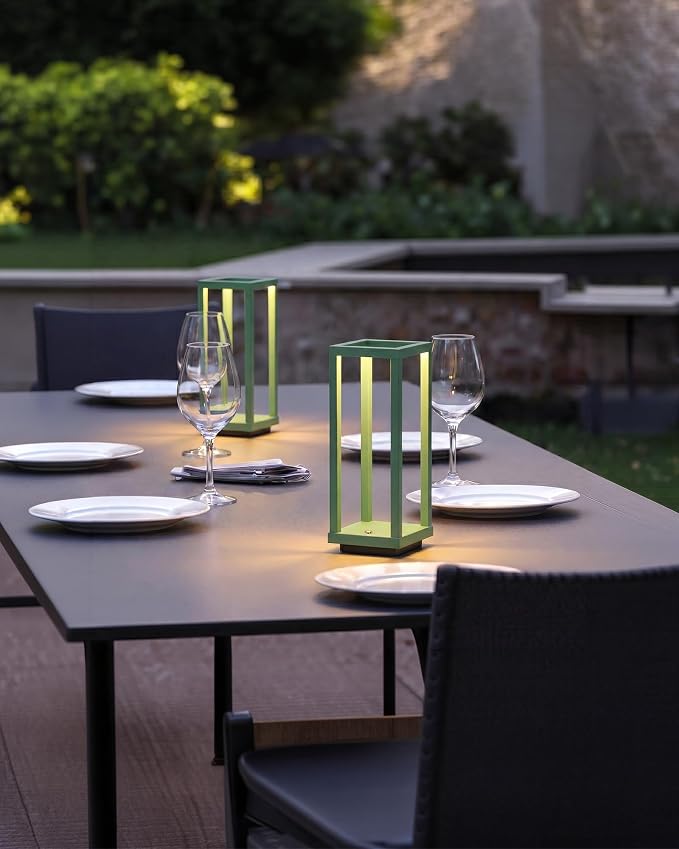 PUSU Cordless Waterproof Table Lamps Set of 2, Green LED Outdoor Desk Lamp | Rechargeable 4000mAh Battery Operated, 2700K 3-Level Dimmable, Portable Lighting for Patio, Camping, Bedroom, Night Light - Image 11