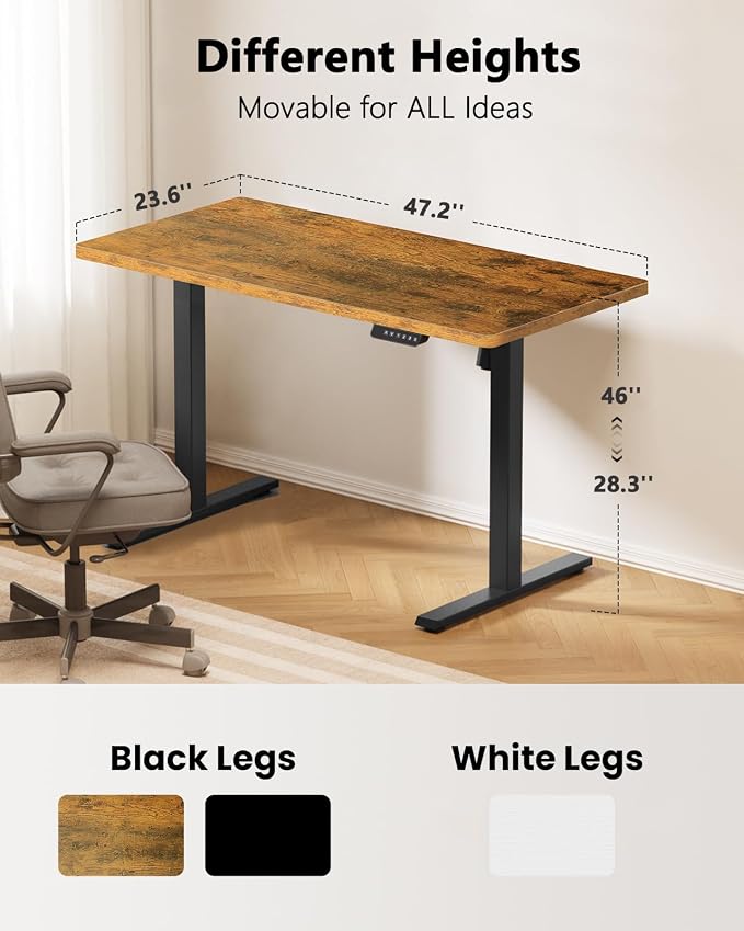 Whole Piece Standing Desk with Wheels Adjustable Height- Mobile Stand up Desk with Lockable Casters, Portable Sit Stand Desks Electric for Home & Office Workstation - Image 3