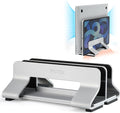 Aluminum Dual Vertical Laptop Stand Dock Holder, Supports 2 Devices, Adjustable Slot Width 15-36mm, Space-Saving Upright Storage for MacBook and Laptops by Psitek