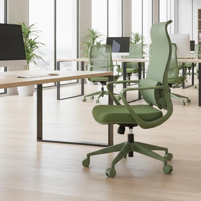 High Back Ergonomic Colorful Office Chair, Breathable Nylon Mesh Desk Chair with Adjustable Lumbar Support, 300LBS Swivel Rolling Computer Chair for Home Office Work(Americana, Green) - Image 8