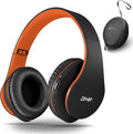 ZIHNIC Bluetooth Headphones Over-Ear, Foldable Wireless and Wired Stereo Headset Micro SD/TF, FM for Cell Phone,PC,Soft Earmuffs &Light Weight for Prolonged Wearing(Black/Orange) by ENJOYMUSICLIFEWITHZIHNICHEADPHONES