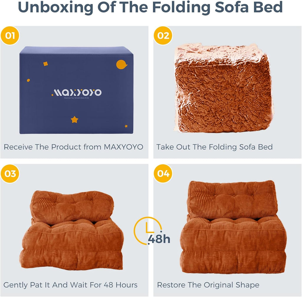 MAXYOYO Folding Sofa Bed, Convertible Chair Bed with Pillow - Image 7