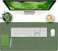 Green Desk Mat, Desk Matt for Desktop, Large Leather Desk Pad, Desk Pad Mat Waterproof, Computer Mat for Office/Home/Decor/Desk Protector(31.5 x 15.7 Inches) by Bloss