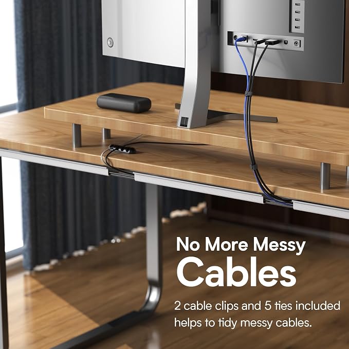 DELAMU 4 Pack Cable Management Under Desk - Office & Home Cable Organizer,J-Channel Cable Management for Clutter-Free Environment,Cable Management Kit,Cord Organizer for Desk,Cord Management,4X15.7in - Image 6