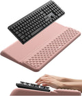 Vaydeer Wrist Rest with Keyboard Stand, Computer Wrist Support Pad, Ergonomic Keyboard Riser Holder Lifter Tray with Wrist Pad, Memory Foam Desk Cushion, Palm Hand Typing for Office Home School-Pink by Vaydeer