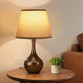 16.1" Touch Table Lamp for Nightstand, 3 Way Dimmable Small Bedroom Lamp | Touch Control, Bulb Included, Brown Bedside Lamps for Desk, Night Stands, Living Room, End Table, Corded by SeealleLighting