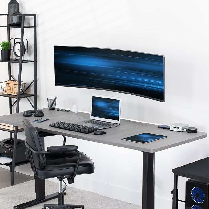 VIVO Single Ultrawide Monitor Wall Mount for Up to 49 inch Screens, Articulating and Height Adjustable, Holds Ultra Wides Up to 44 lbs, Black, MOUNT-WCB01A - Image 2