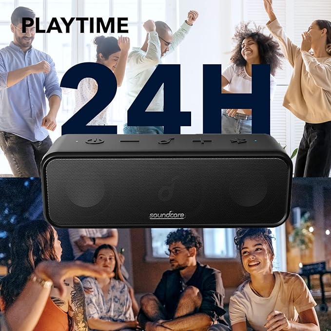 Soundcore Anker 3 Portable Bluetooth Speaker, IPX7 Waterproof, 24H Playtime | PartyCast, BassUp, Custom EQ App, Pure Titanium Diaphragm Drivers- for Home, Shower, Outdoor, and Beach - Image 3