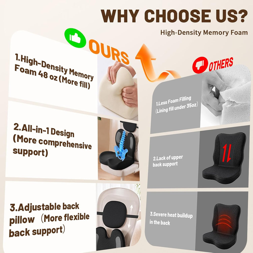 Ergonomic Seat Cushion & Lumbar Support Pillow for Office - Image 6