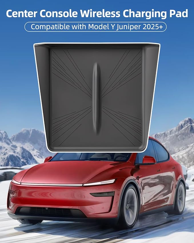 Model Y Juniper Centre Control Wireless Charging Mat，Center Console Wireless Charger Pad Compatible with Tesla Model Y 2024 2025 2026 - Image 2