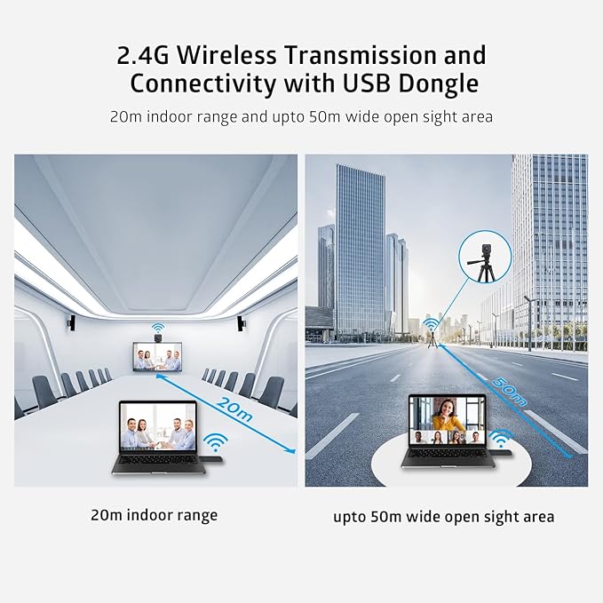 TOALLIN 1080P HD Wireless Webcam for PC, Built-in Noise-Canceling Mic | Wireless Computer Camera for Video Conferencing, Live Streaming and Online Video Calls - Image 3