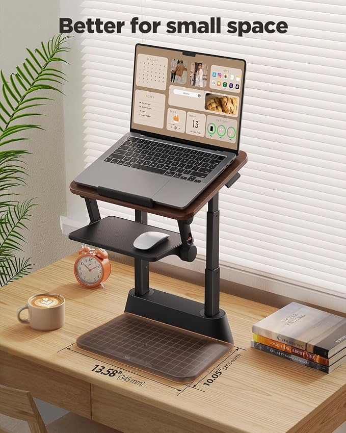 SAIJI Laptop Stand for Desk, Adjustable Standing Desk Riser Up to 20.5" | Stable Laptop Riser with Foldable Mouse Pad, Standing Laptop Stand,Adjustabl Height Up to 20.47", Fit All Laptops Under 17.3" - Image 7