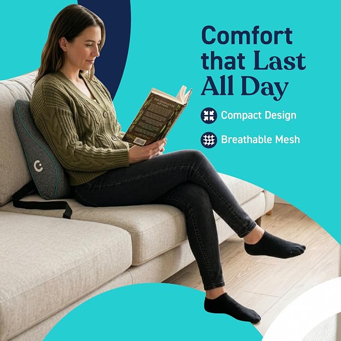 Cubii Cushii V2 Back Support Cushion for Back and Lower Back Pain Relief Universal Fit for Desk, Office, Kitchen Chairs, Couch Cushions with Advanced Lumbar Support - Image 5