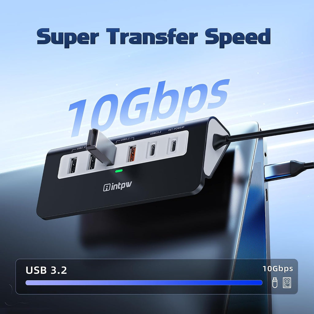 USB C Hub 9-in-1, 28° Ergonomic Aluminum Hub, 10Gbps, HDMI 4K@60Hz - Image 2