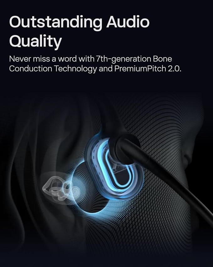 SHOKZ OpenComm2 Open-Ear Bluetooth Headset, Noise-Canceling Mic | Bone Conduction Headphones；Mute Button for Work Calls and Meetings; PC and Mac Compatible；16-Hour Battery Life & Quick Charge - Image 5