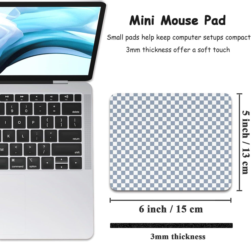 Small Mouse Pad, 5 x 6 Inch Thick Rubber Premium-Textured Non-Slip Portable & Washable Mini Mouse Mat for Women Men Wireless Laptops Keyboard Tray Gaming Work Travel,Blue Grey - Image 2
