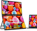 InnoView Dual Portable Monitor 15.6" 1920x1080 Dual Stacked Foldable Monitor | 315° Screen Adjustment | USB-C/HDMI Dual Screen Monitor for Laptop, Mac, Windows by InnoView