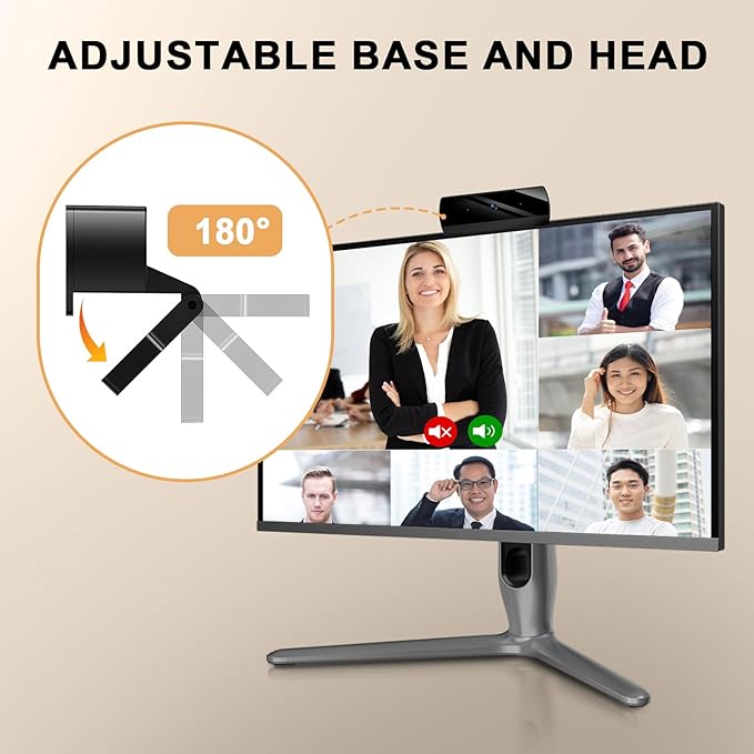 Diccik 1080P Webcam with Microphone, Full HD Video Calling Web Camera, HD Light Correction Streaming Webcam for Zoom/Skype/Teams, Plug and Play PC Camera Web cam for Windows & Mac - Image 5