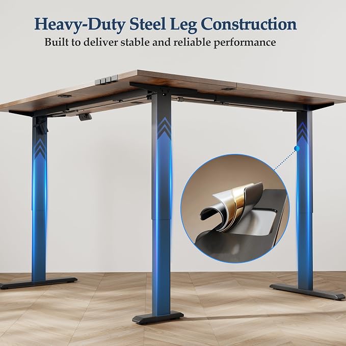 Klicelor L Shaped Standing Desk 75 x 61 Inch, Electric Height Adjustable Corner Desk for Home Office Workstation, Ergonomic Sit Stand Computer Table with Memory Controller, Rustic Brown - Image 7