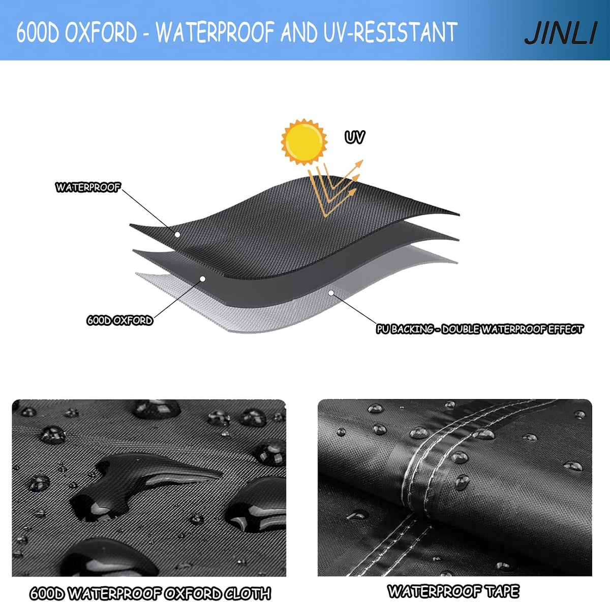 JINLI 55-60 Inch Weatherproof Oxford TV Trolley Cover for Rolling Stand - Image 6