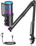 Gaming USB Microphone, Noise Cancellation Condenser Mic with Mute,Boom Arm Mic-Reverb Adjustment, Monitoring for Streaming, Podcasting, Discord, YouTube,PC, Computer, PS4, PS5, Mac by ONIKUMAGAMING