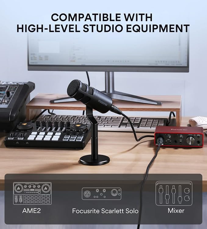 MAONO PD100 XLR Podcast Microphone, Cardioid Studio Dynamic Metal Desk Mic | Compatible with Audio Interface, Audio Mixer, Sound Card for Vocal Recording, Streaming, Voiceover, Music, Content Creation - Image 5
