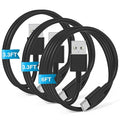 3-Pack Black [3.3FT+3.3FT+6FT] USB A to USB C Cable，USB to USB C Car Carplay Cable for iPhone 16 15 Pro Plus Pro Max，for iPad Pro/Air/Mini，for Samsung S24/S23/S22/S21，for MacBook Pro/Air and More by JERMASAL
