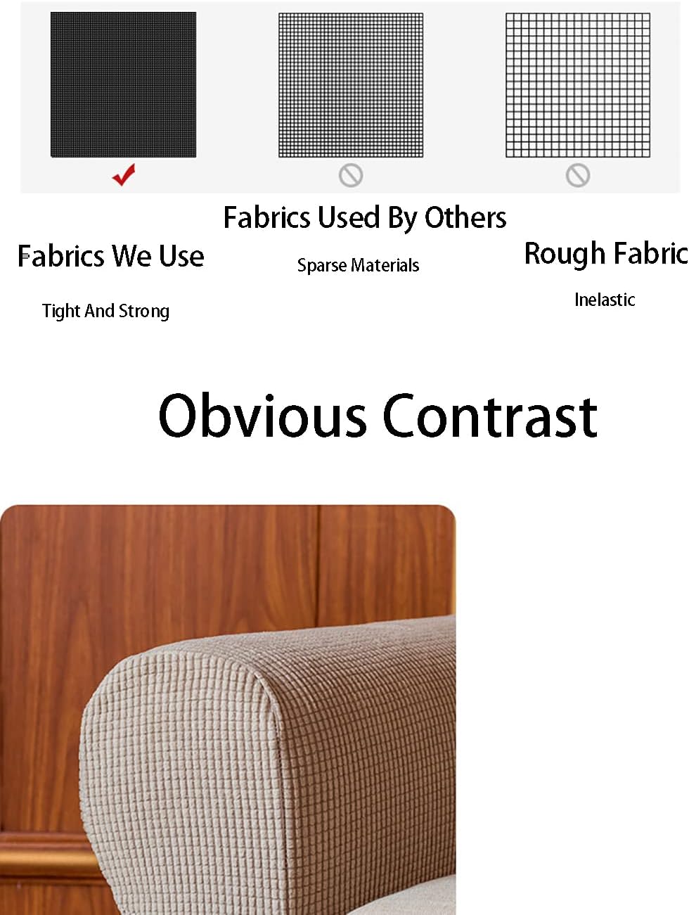 LINGXIYA Stretch Plush Armrest Covers,Spandex Armrest Slipcovers,Set of 2 - Image 8