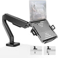 monTEK 2-in-1 Laptop & Monitor Desk Mount, Fits 12–18"Laptops & 32" Screens | 2-in-1 Desk Mount with Removable Vented Laptop Tray, Full Motion Arm with Clamp/Grommet Base, 75/100 VESA Mount by monTEK