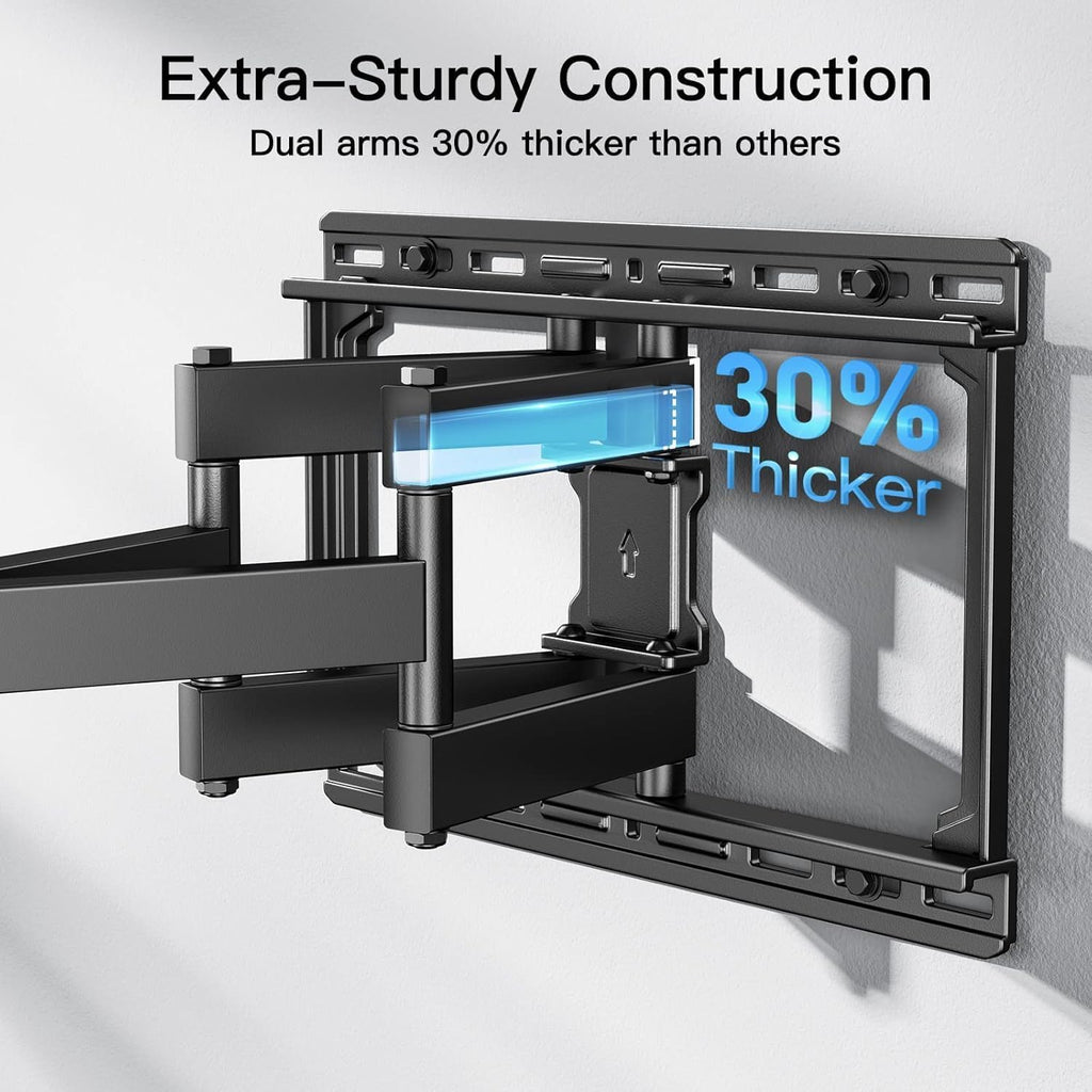 Pipishell Full Motion TV Wall Mount for 37-75 inch Flat/Curved TVs up to 100lbs, Wall Mount TV Bracket Swivel and Tilt, TV Mount Fits 8/12/16" Wood Studs, Max VESA 600x400mm, PILF3 - Image 4