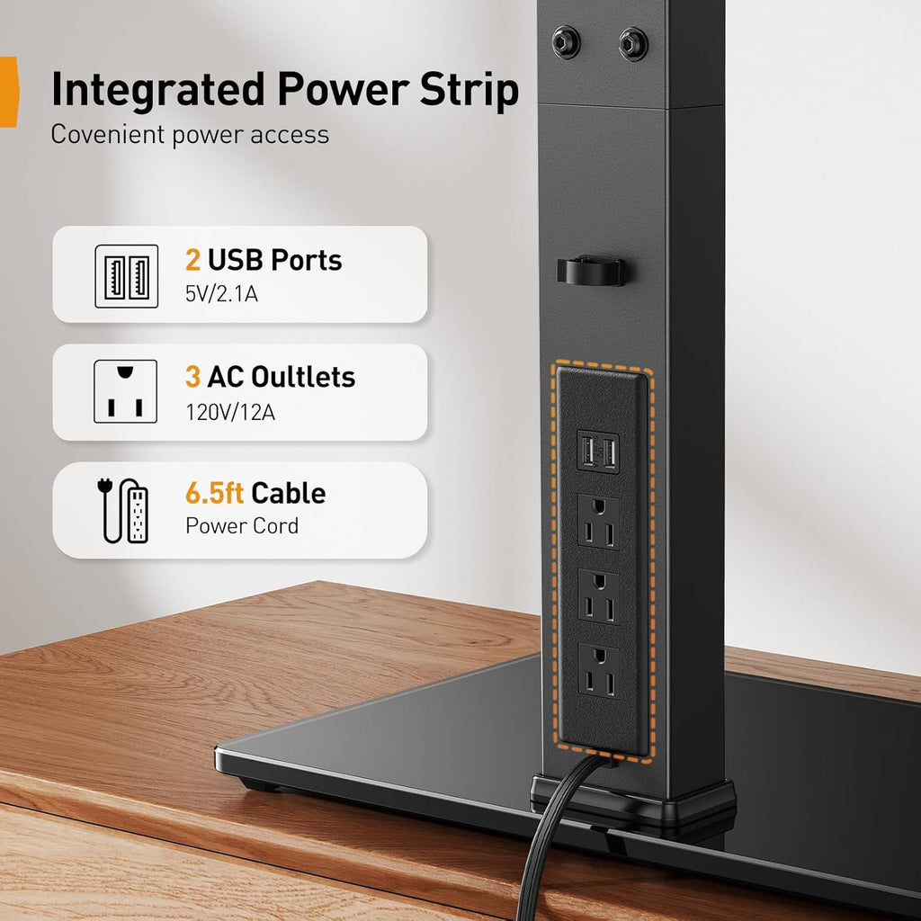 Perlegear TV Stand Mount with Power Outlet for 32-80 inch TVs up to 99 lbs - Image 3