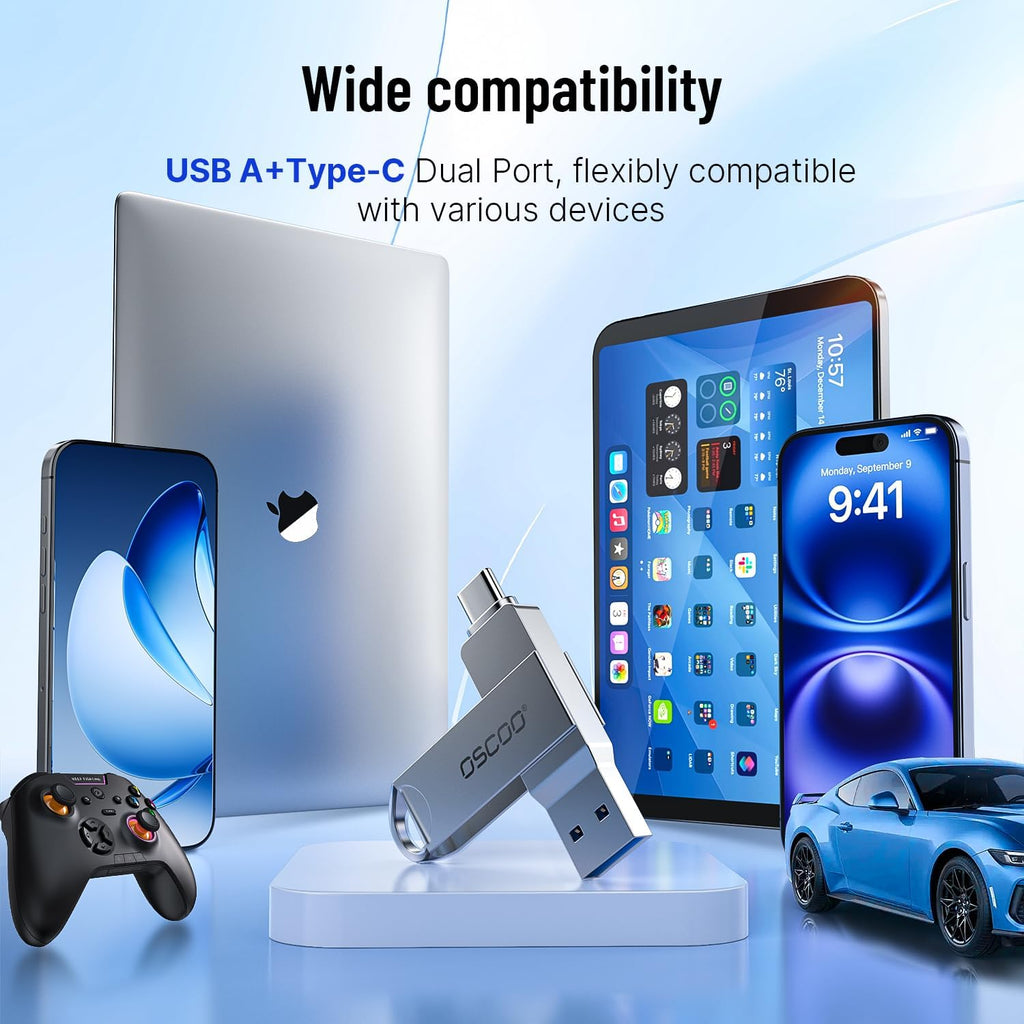 128GB Dual Flash Drive, USB-A + Type-C Thumb Drive - Image 5