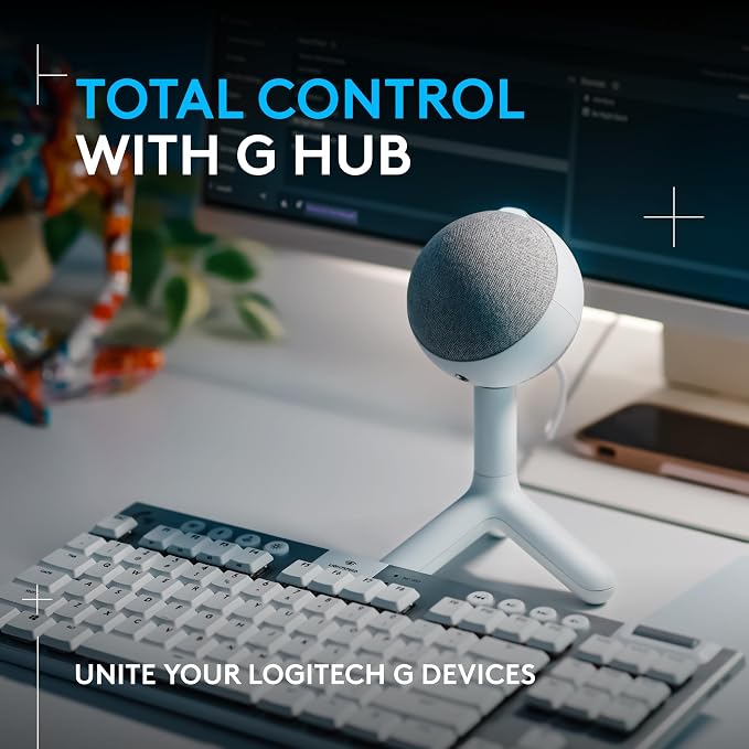 Logitech G Yeti Orb Condenser RGB Gaming Microphone - Off White | LIGHTSYNC, USB Mic for Streaming, Cardioid, USB Plug and Play for PC/Mac - Image 6