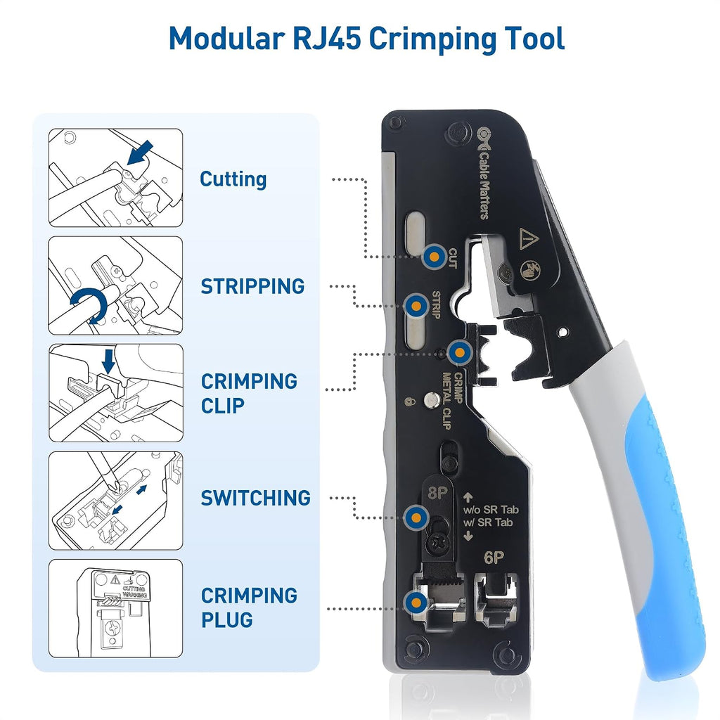 Cable Matters All-In-One Modular Ethernet Crimping Tool Cat 8 - Image 2