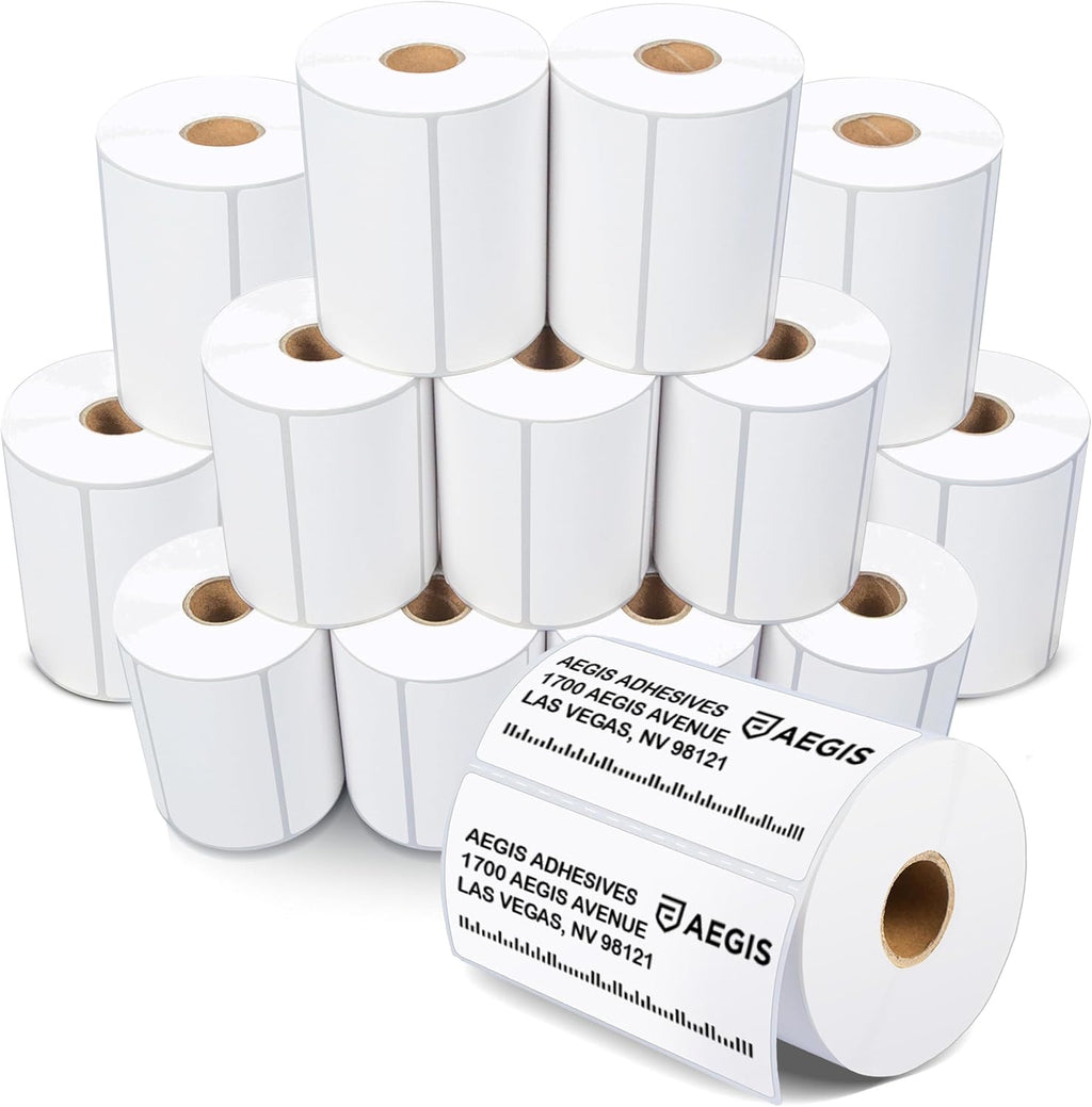 4" X 2" Direct Thermal Labels (11200 Count, 16 Rolls) by Aegis Adhesives