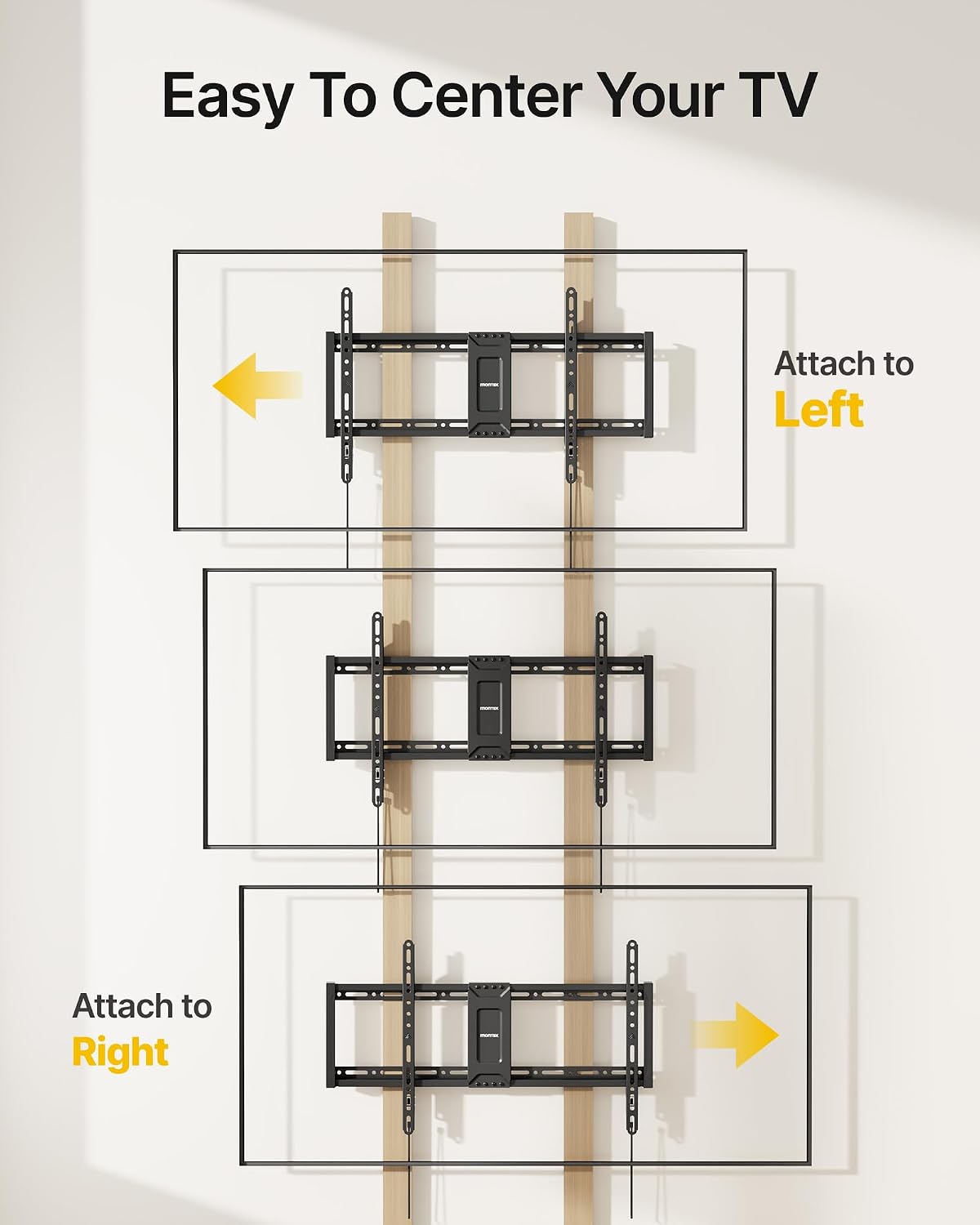 monTEK Heavy Duty Fixed TV Wall Mount for 37–90 Inch TVs, 200 lbs Capacity - Image 5